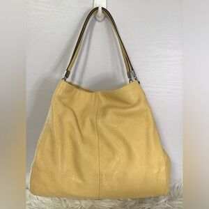 Coach Phoebe light  yellow Leather Tote Bag Pristine Condition